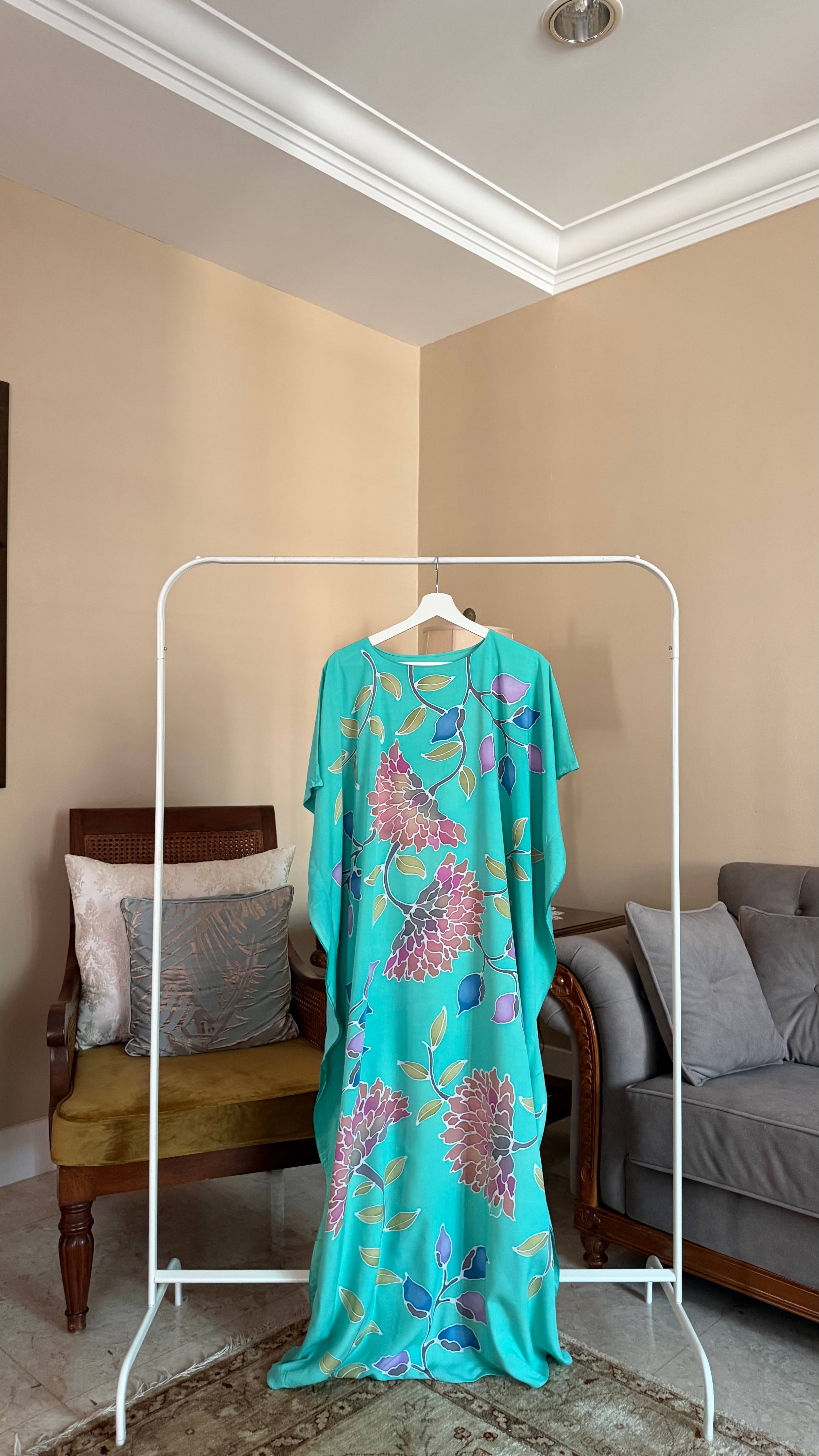 Floral Turqoise Kaftan