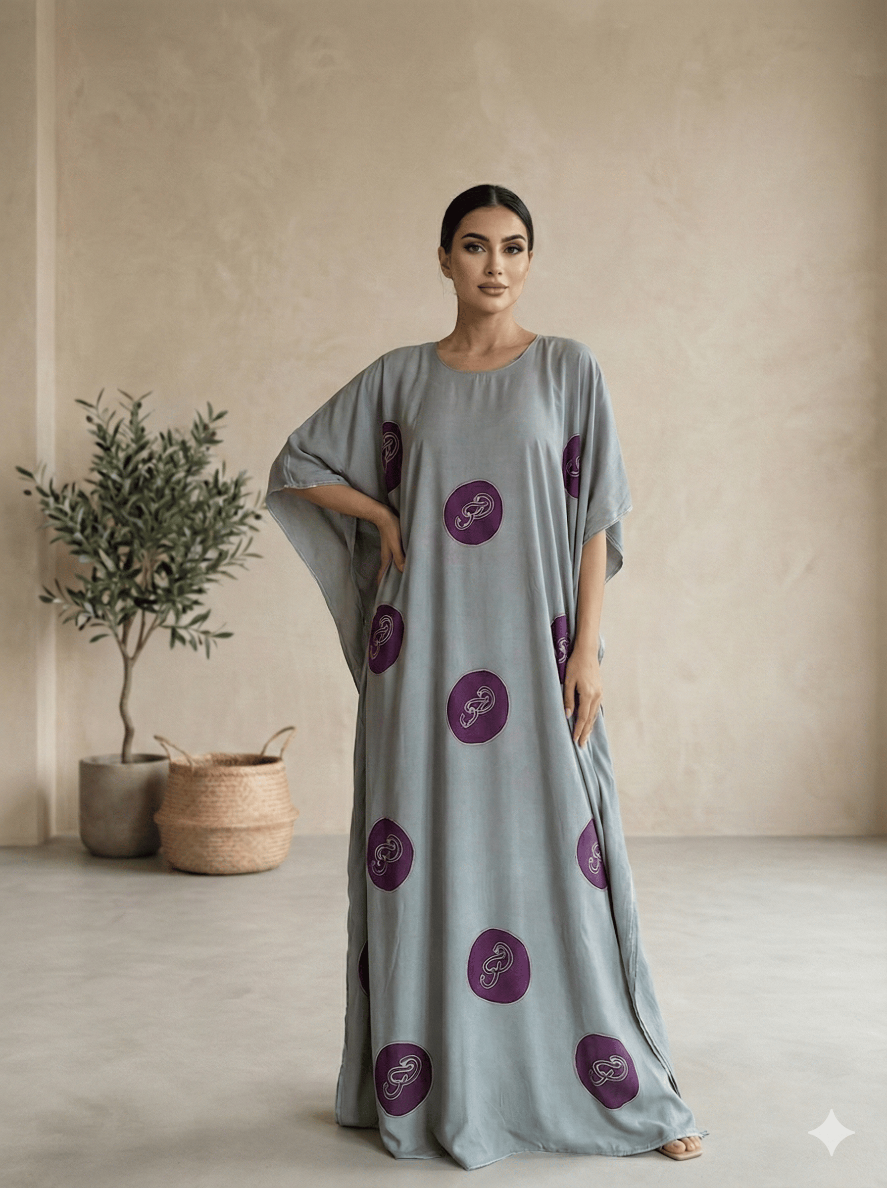 Monogram Grey Kaftan