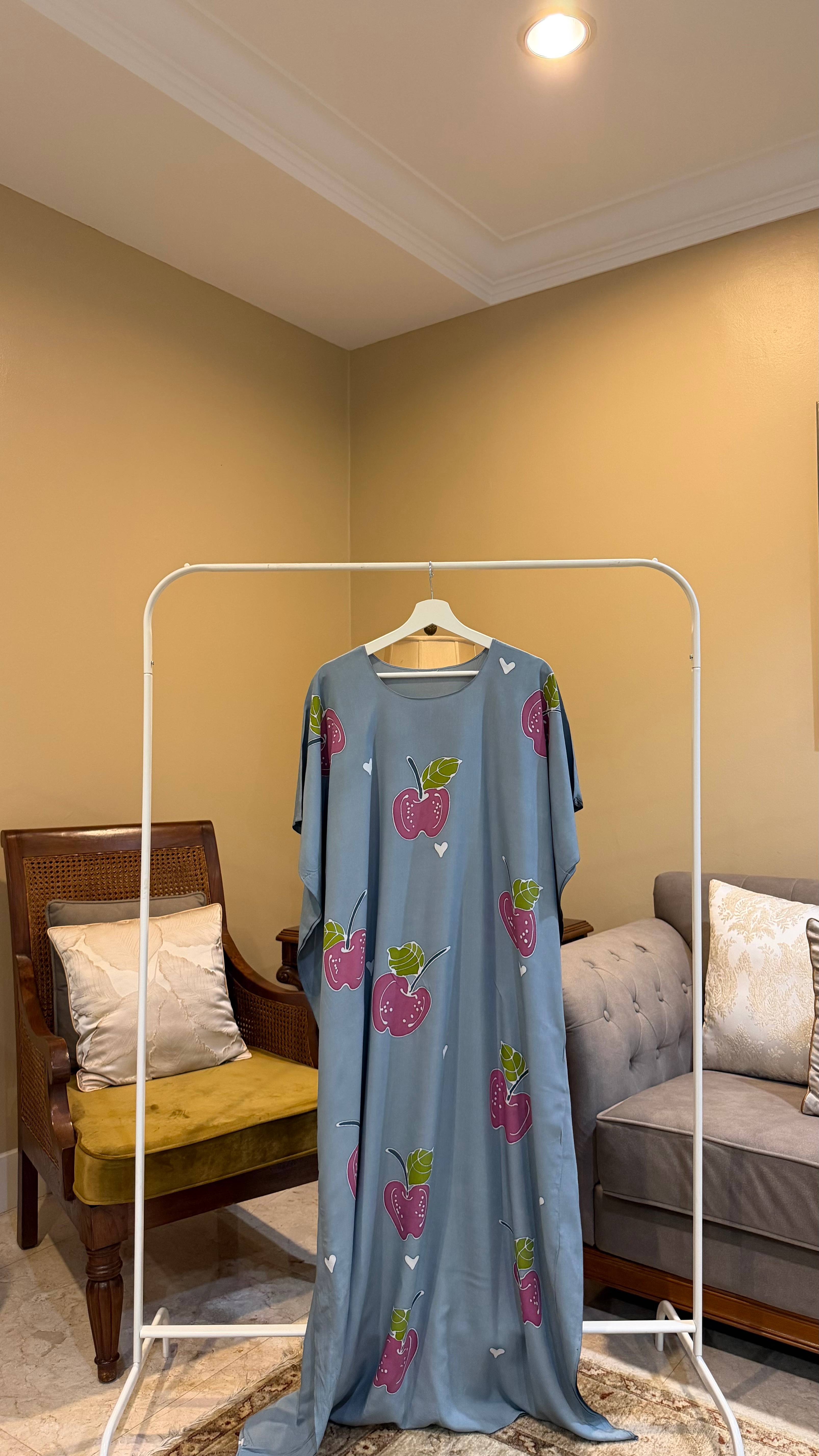 Cutesy Cherry Blue Grey Kaftan