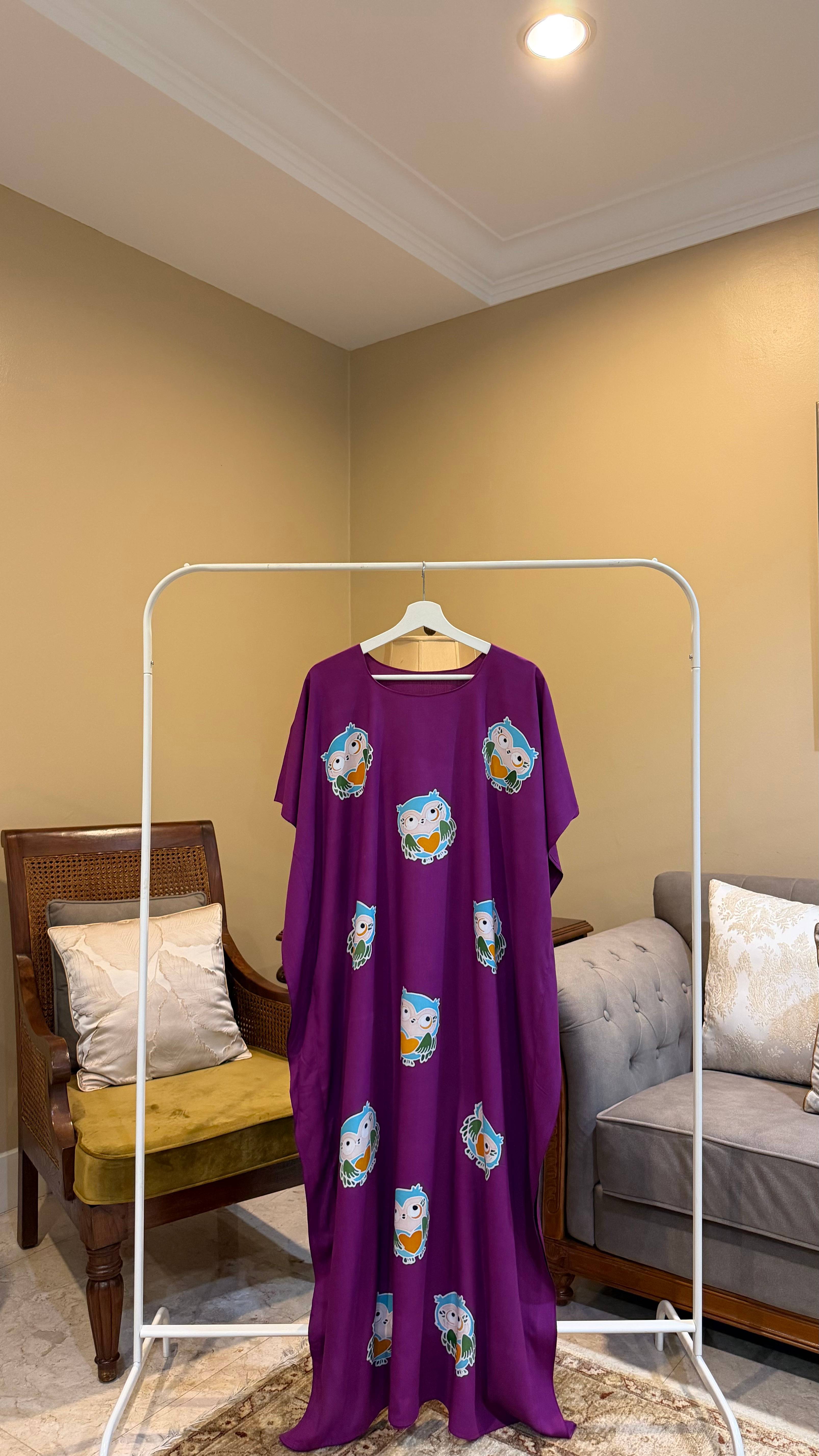 Cutesy Owl Purple Kaftan