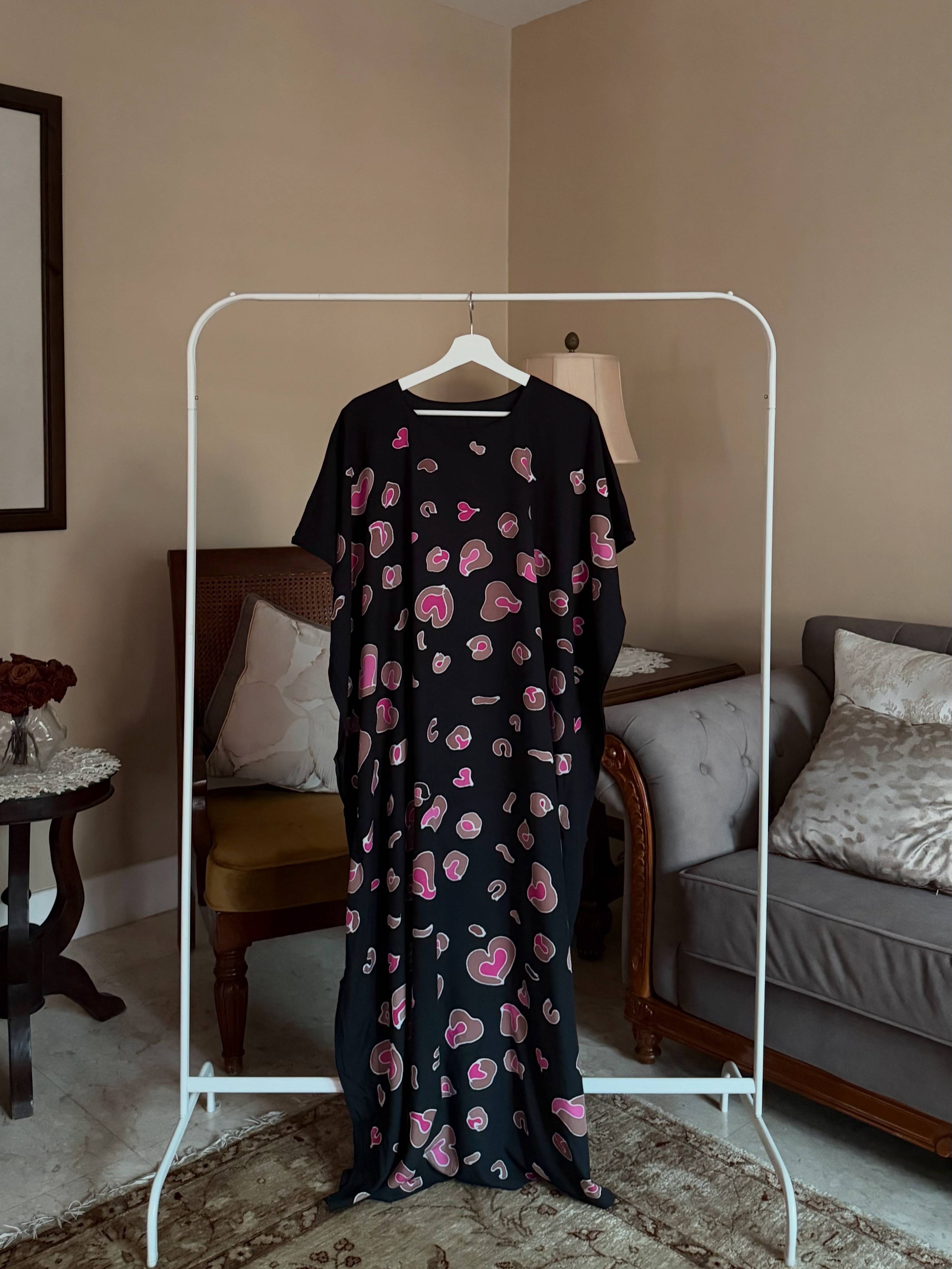 Leopard Black Kaftan