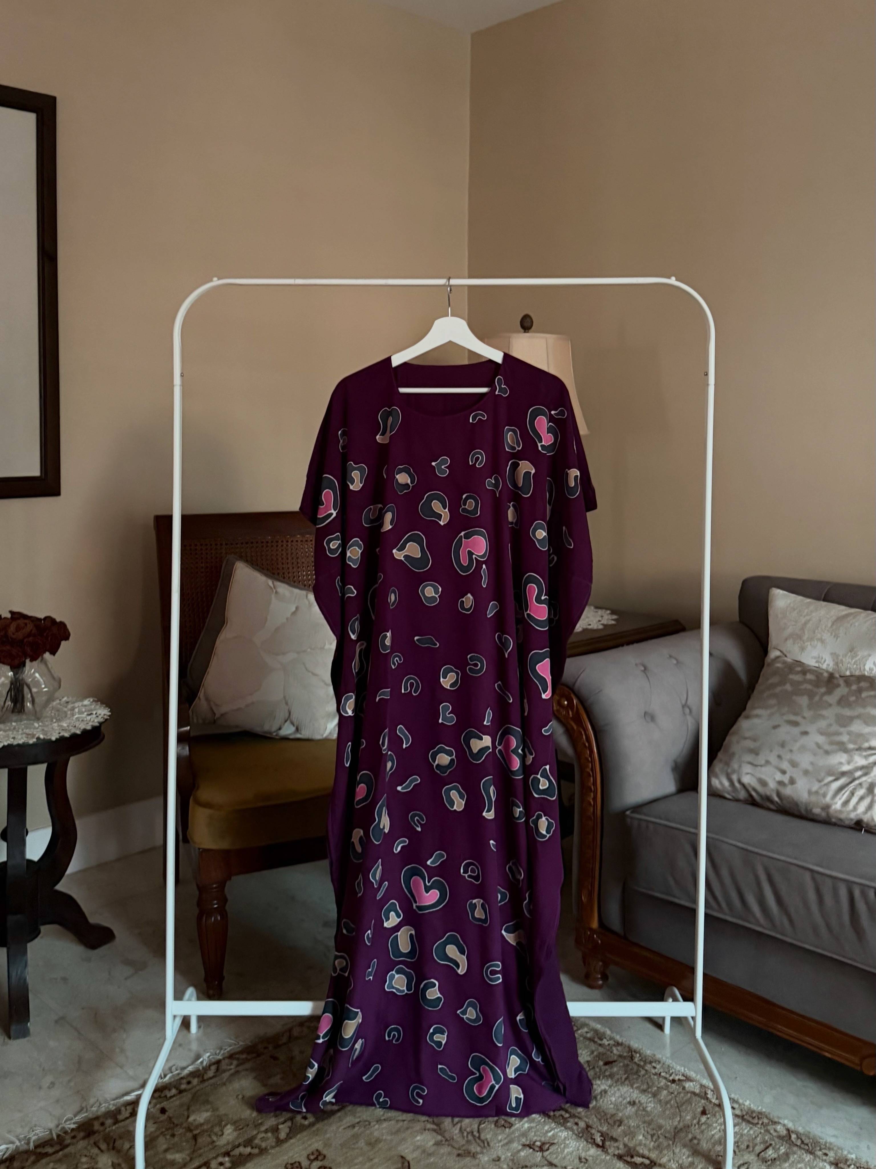 Leopard Purple Kaftan