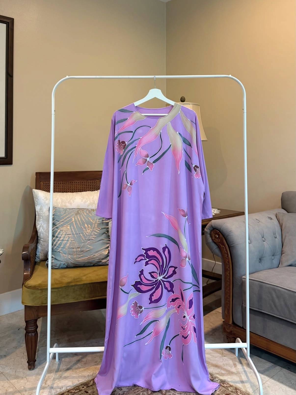 Floral Lilac Leaf Long Sleeve