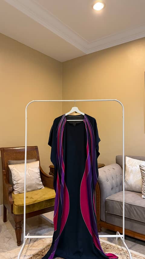 Abstract Stripe Black Cherry Kaftan, image 1