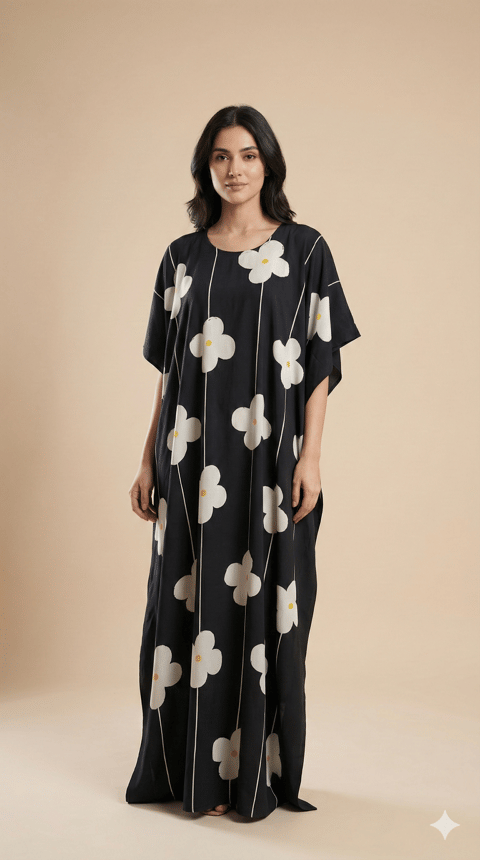 Daisy Black Kaftan, image 1