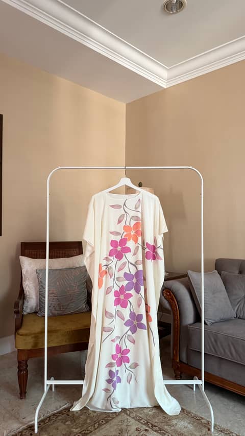 Floral Flora White Kaftan, image 1