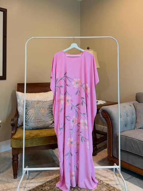 Floral Pink Flower Kaftan, image 1