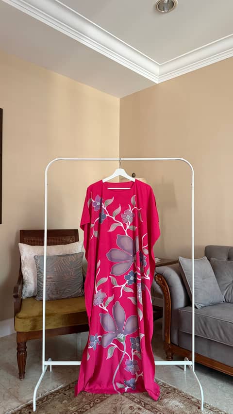 Floral Red Chili Kaftan, image 1