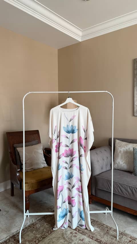Floral Cream Lotus 1 Kaftan, image 1