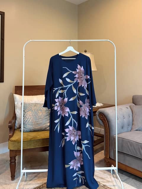 Navy Blue Floral Long Sleeve, image 1