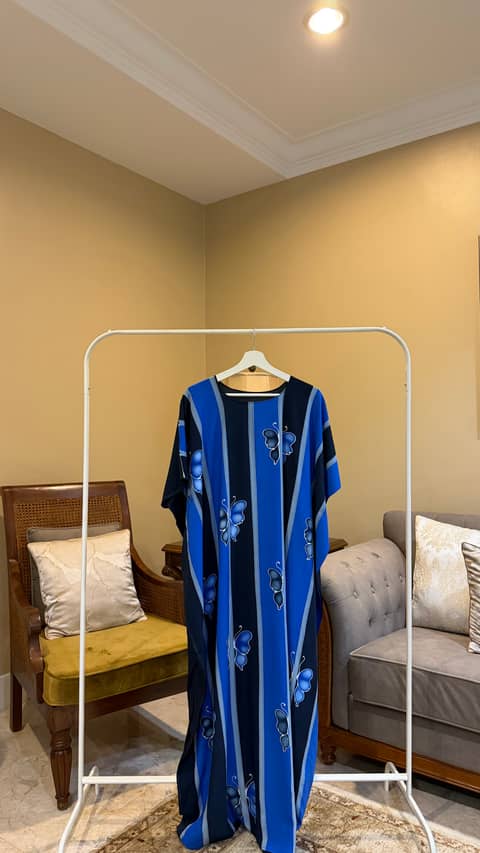 Abstract Blue Butterfly Kaftan, image 1