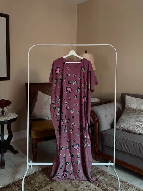 Leopard Smokey Purple Kaftan, image 1