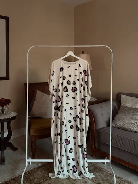 Leopard Cream Kaftan, image 1