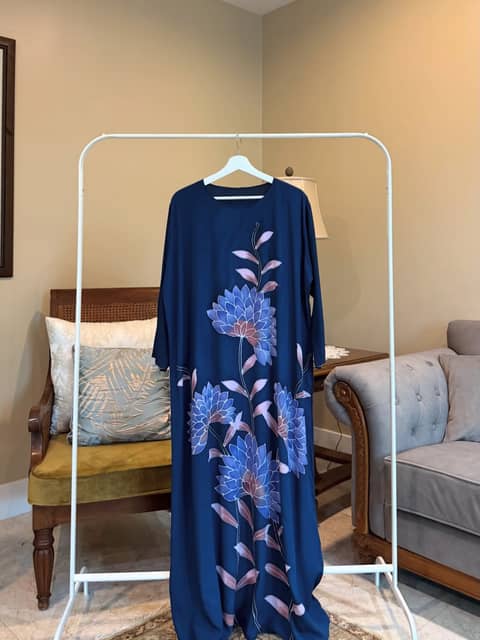 Floral Navy Blue Lotus Long Sleeve, image 1