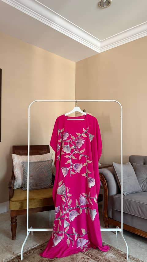 Floral Pink Fuchsia Kaftan, image 1