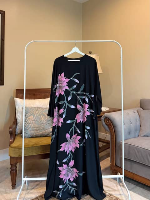 Black Pink Floral Long Sleeve, image 1