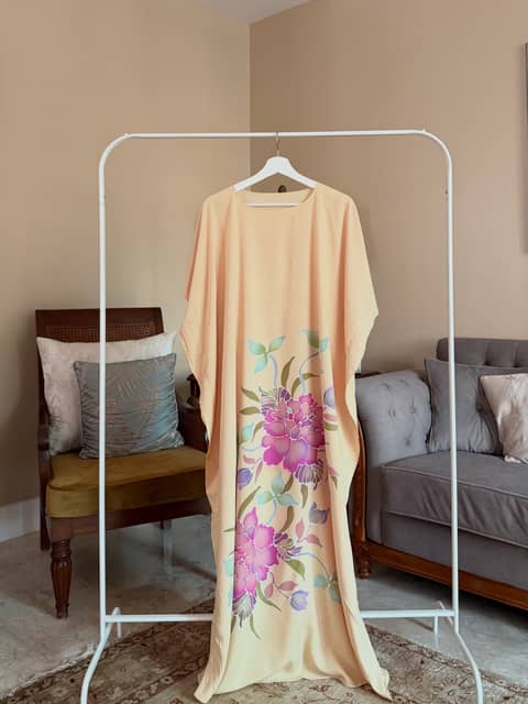 Floral Yellow Kaftan, image 1