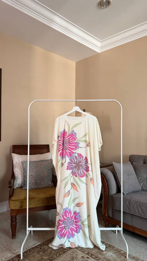 Floral Bloom Off White Kaftan, image 1