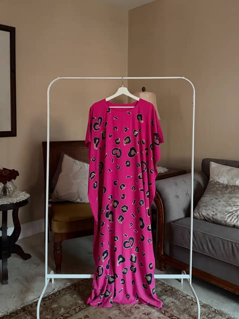Leopard Hot Pink Kaftan, image 1